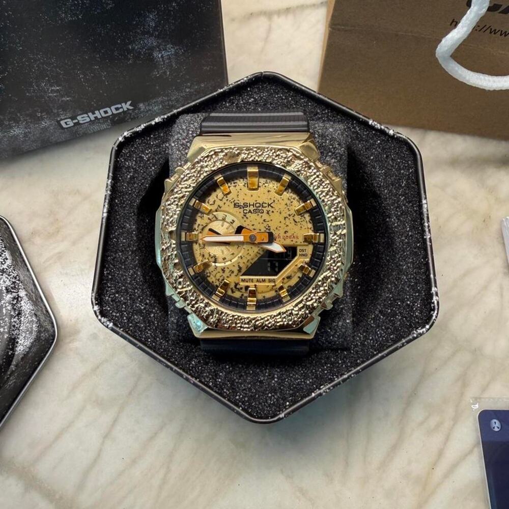 Black & Textured Gold Custom Adjustable Watch